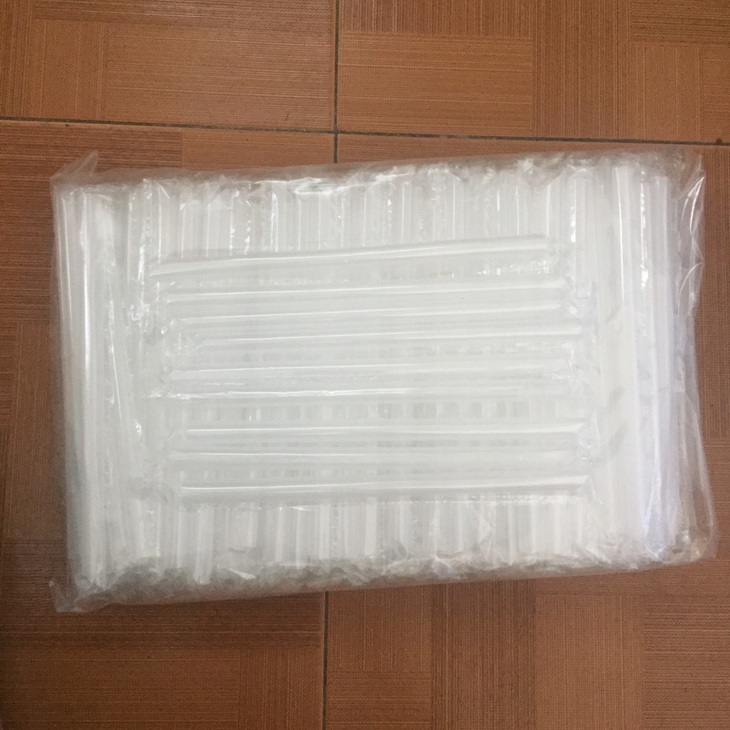 Ống hút trà sữa bọc màng phi 12 màu Trắng/Đen gói 500g