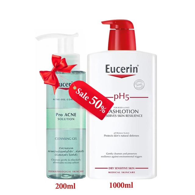 Sữa tắm Washlotion pH5 Eucerin 1000ml  TẶNG Nước Tẩy Trang 400ml