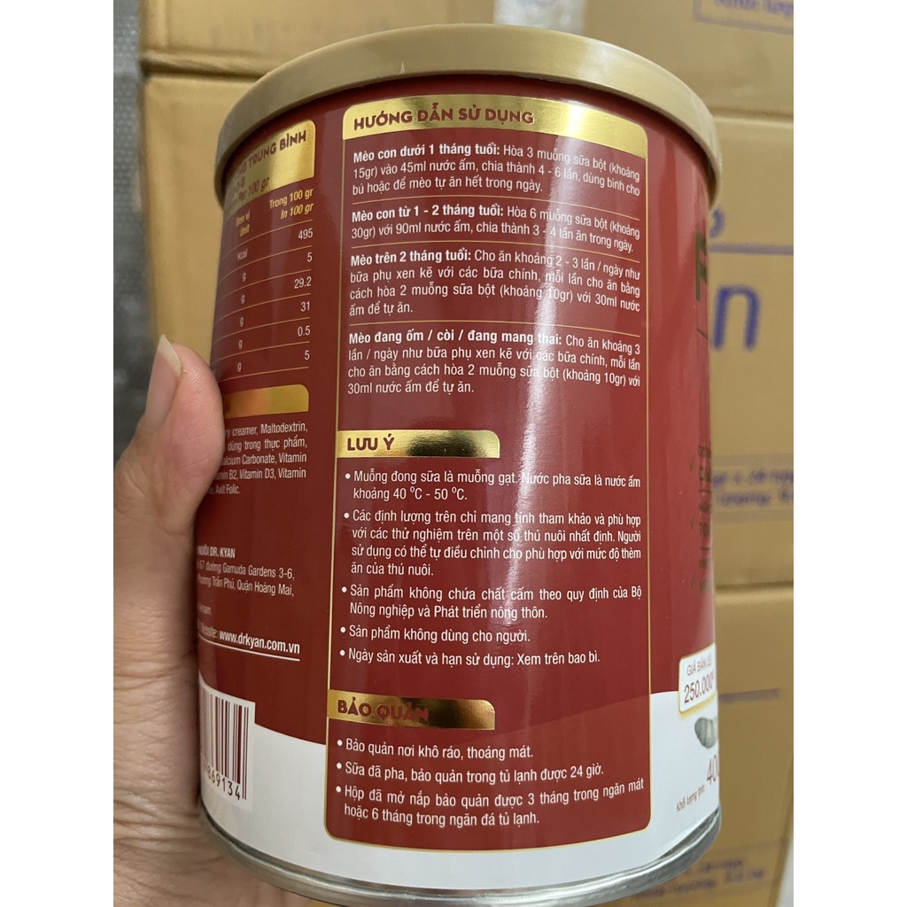 Sữa bột cao cấp cho chó mèo Petsure Premium lon sắt 400g - Dr.Kyan