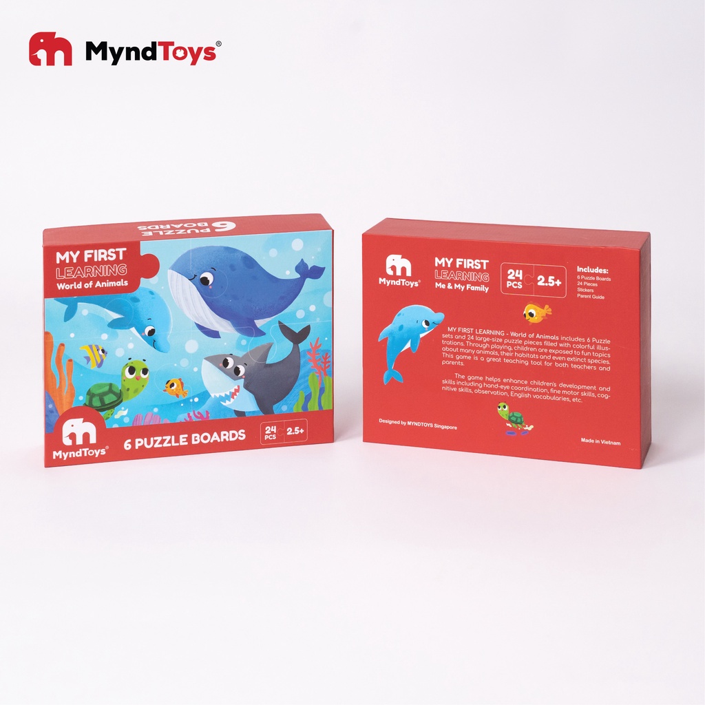 Bộ Xếp Hình Myndtoys My First Learning World of Animals Đồ Chơi Cho Bé Giáo Dục Thông Minh Trí Tuệ - BỐ KHỦNG LONG
