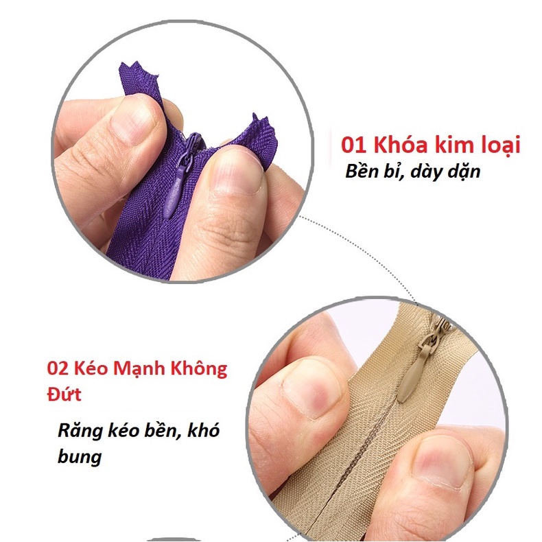 Dây kéo giọt nước đủ màu 25cm chất liệu cao cấp | Rập giấy Hana