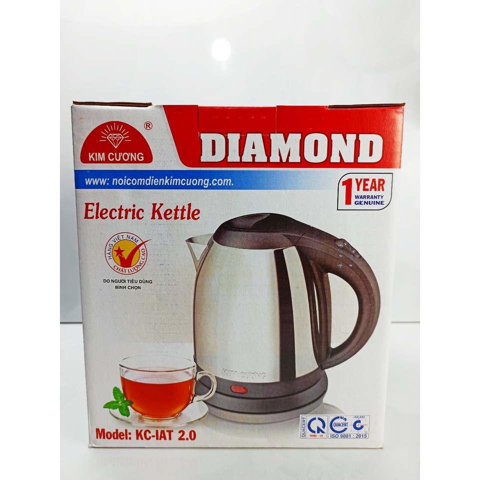 Bình Đun Siêu Tốc KIM CƯƠNG KC-2IAT, Ấm Siêu Tốc KIM CƯƠNG KC-2IAT, Chính Hãng, Chất Lượng, Giá Tốt