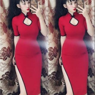 Đầm sườn xám tay ngắn sexy