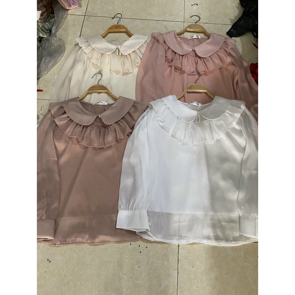 Áo sơ mi nữ cổ bèo chất tơ óng loại đẹp giá tốt Â,021 | BigBuy360 - bigbuy360.vn