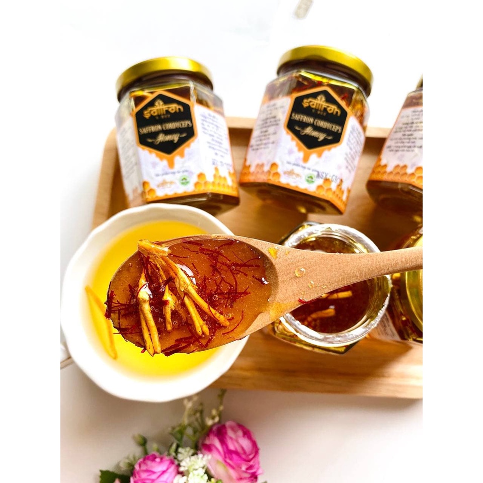 2 Hũ Mật Ong Saffron Đông Trùng Hạ Thảo Thương hiệu Saffron Việt Nam loại 180ml