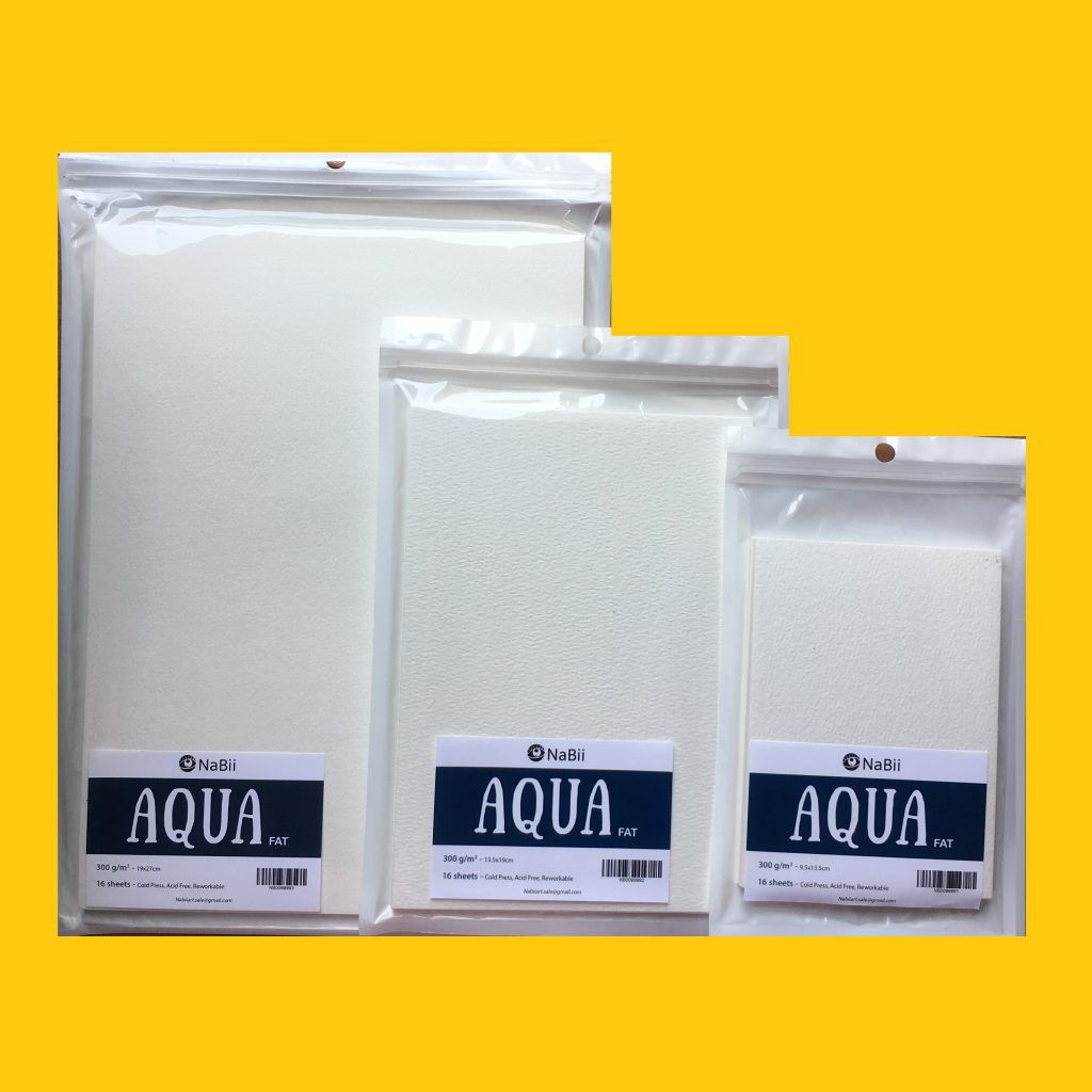 Giấy Vẽ Màu Nước NaBii Aqua Fat 300gsm, giấy tô màu