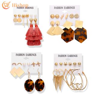 Bộ khuyên tai Hishop nhiều kiểu dáng tùy chọn phong cách cổ điển thời trang dành cho nữ