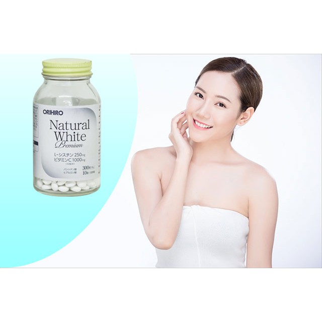 trắng ra Natural White Premium Orihiro nội địa Nhật 300 viên