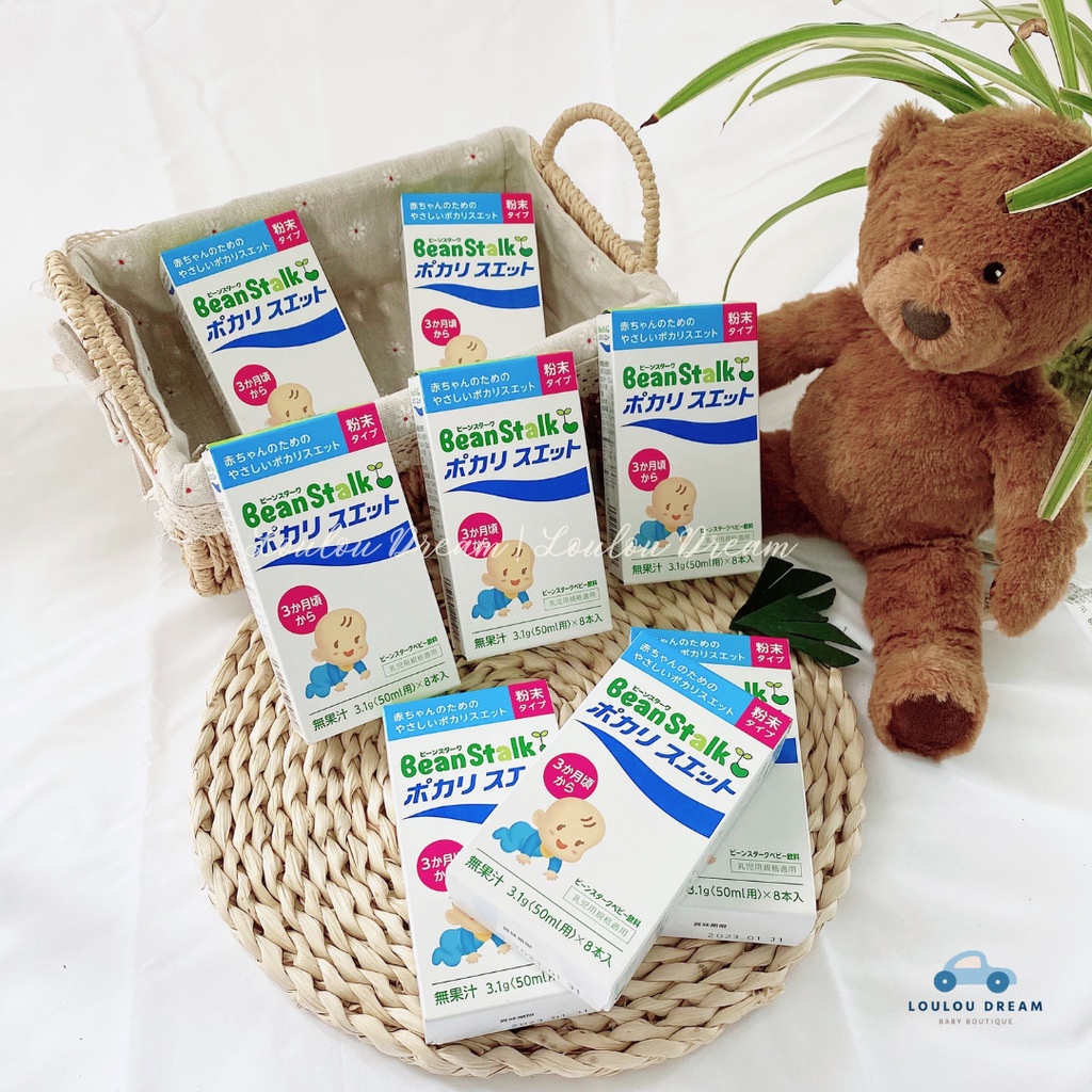 Nước bù điện giải Beanstalk Nhật Bản cho bé từ 3 tháng ( 8 gói x 3.1g )