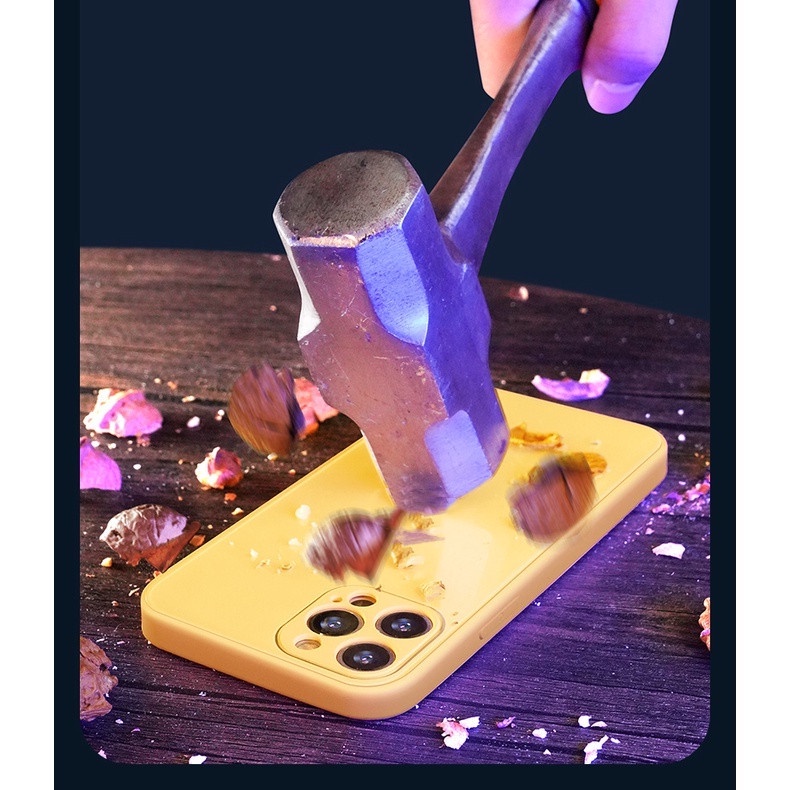 Ốp điện thoại silicon dẻo mặt kính màu trơn cho IPHONE 13 12 11 PRO MAX IX XR XS MAX