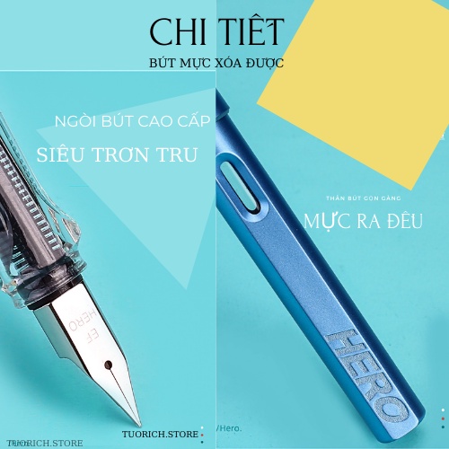 Bút mực tẩy được cho học sinh tập viết, bút mực xóa được kèm tuýt mực