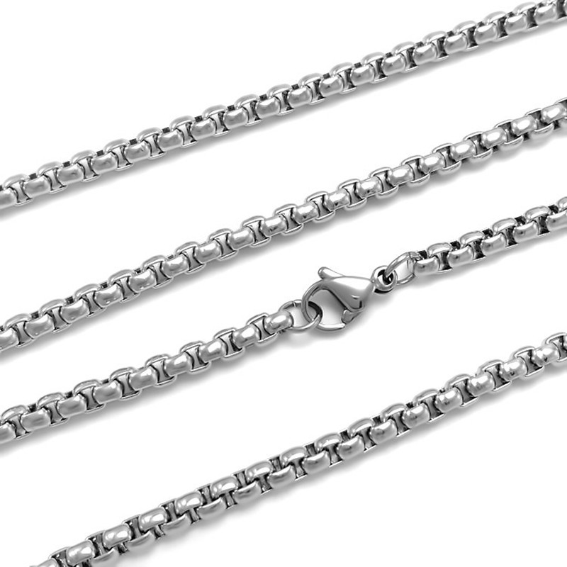 Vòng cổ chuỗi lưới hình vuông thép titan 60mm phong cách cổ điển thời trang