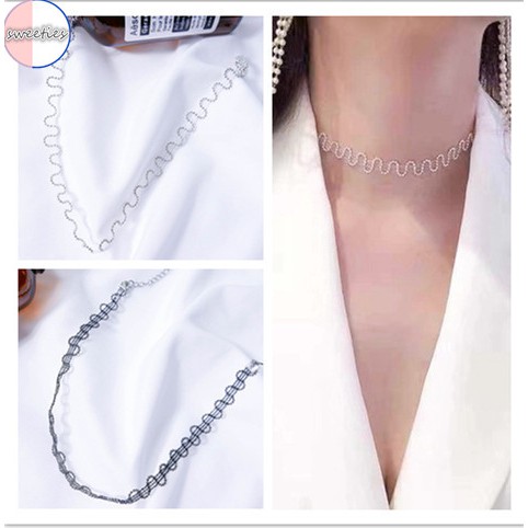 Vòng cổ dây bện đính hạt nhỏ