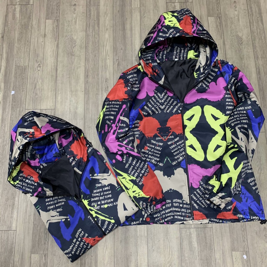 (Loại dày ) Áo khoác dù 3D ngoại màu phối.