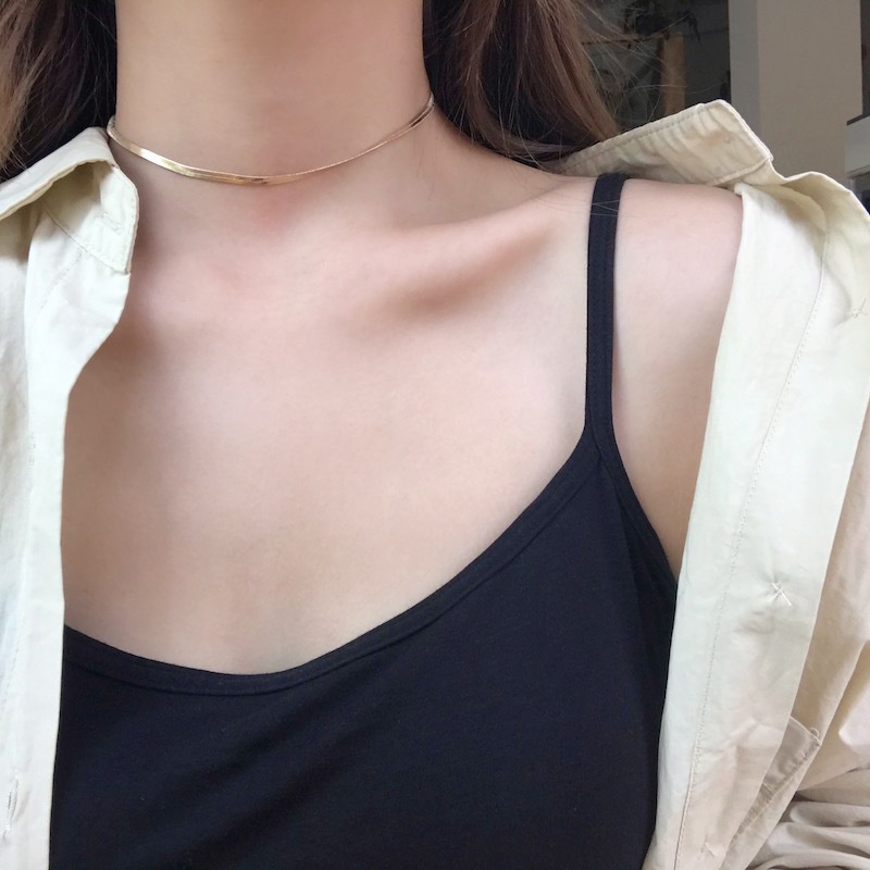 𝑭𝑹𝑬𝑬𝑺𝑯𝑰𝑷  Choker vòng cổ nữ dây mảnh kim loại sang trọng cổ điển