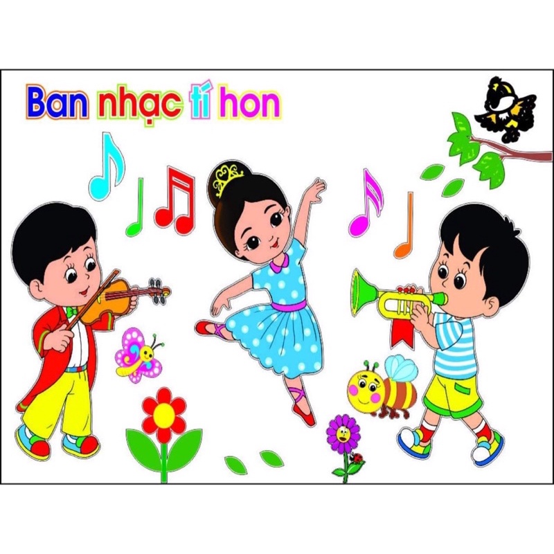 Bộ tranh Ban nhạc tí hon dùng trang trí mầm non