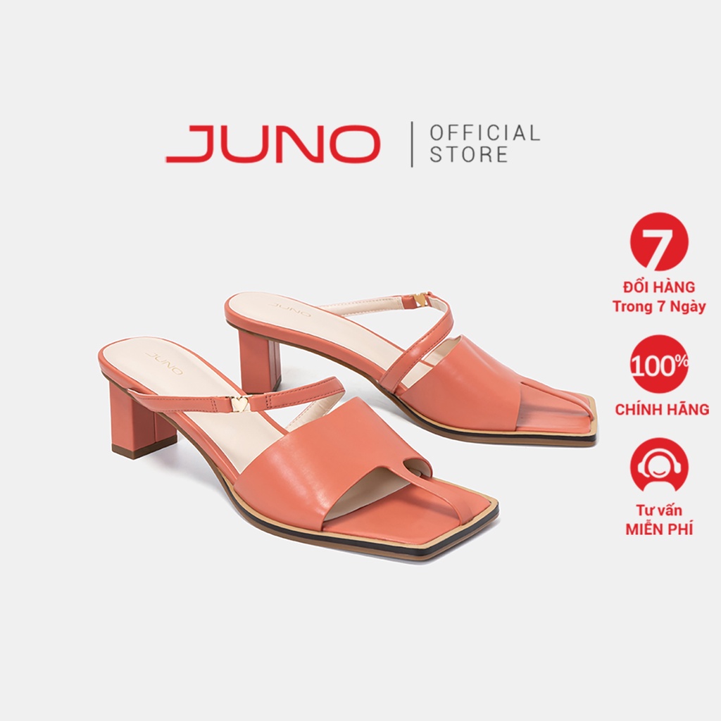 Giày Sandal 5cm Thời Trang JUNO Cut Out Trang Trí Khoá Trái Tim SD05082