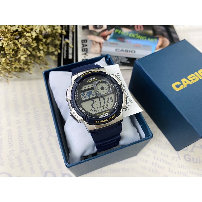 Đồng hồ nam dây nhựa Casio chính hãng Anh Khuê AE-1000W-2AVDF