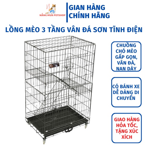 Chuồng mèo 3 tầng, lồng nuôi mèo, chuồng mèo