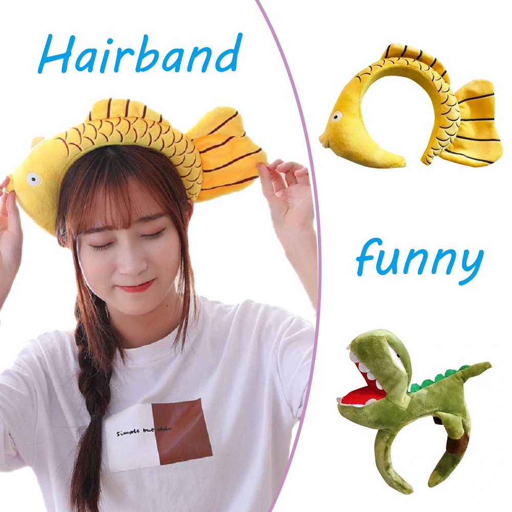 Băng Đô Cài Tóc Hình Khủng Long Vui Nhộn Chống Trượt Thời Trang Cho Nữ