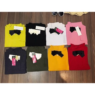 Áo len cổ nơ tay dài (Ảnh thật + clip)