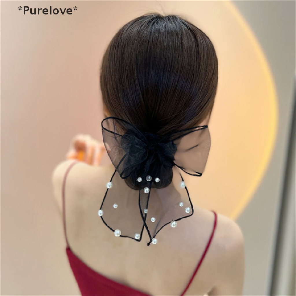 Dây Cột Tóc Lưới Đính Ngọc Trai Thời Trang