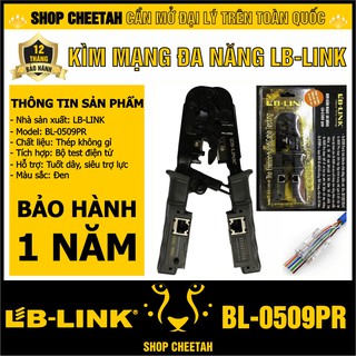 Kìm mạng cao cấp lb-link bl-0509pr – kìm bấm dây cáp mạng đa năng – tích hợp bộ test – chính hãng