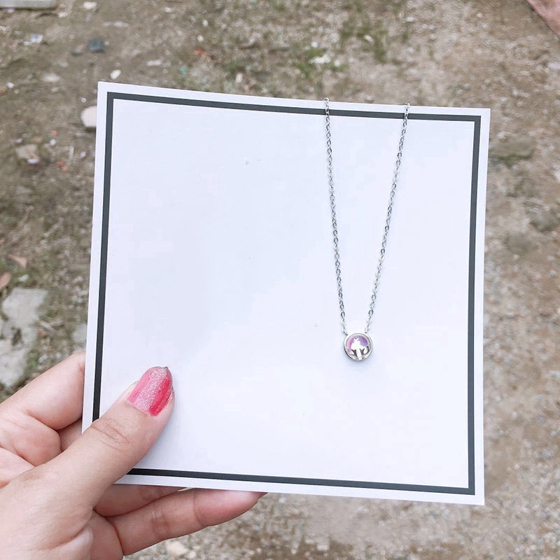 Vòng Cổ Tinh Tế Của Phụ Nữ Đá Mặt Trăng Pha Lê Vòng Cổ Mặt Dây Chuyền Fashion Moonstone Crystal Round Pendant Necklace Jewelry Accessories
