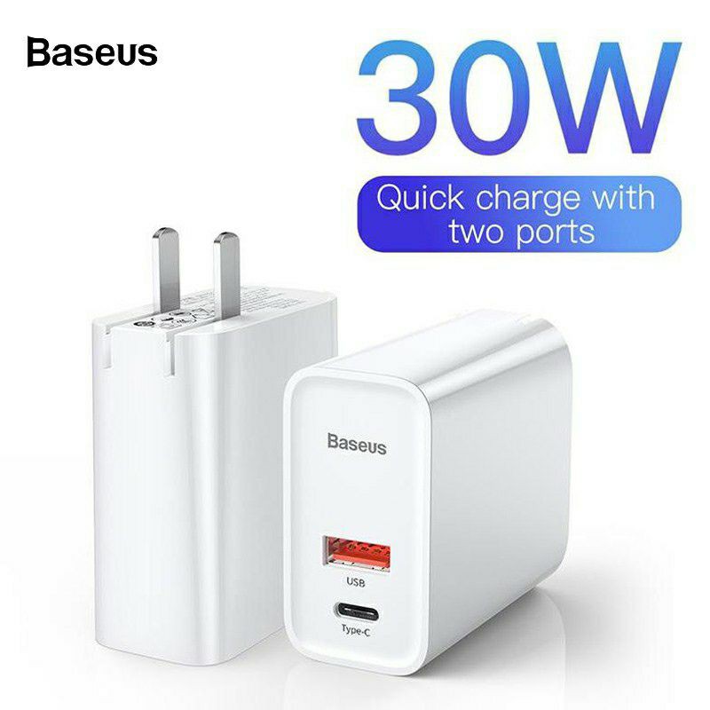 Củ sạc nhanh đa năng Baseus Speed Dual Quick charger 30W dùng cho iPhone/ iPad/ Samsung/ Huawei