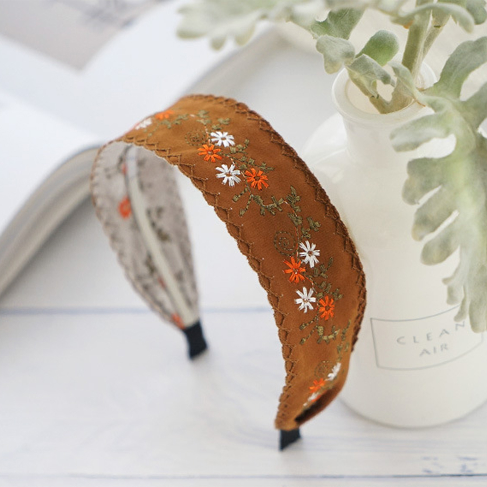 Băng đô thêu hoa phong cách dân tộc retro thời trang cho nữ