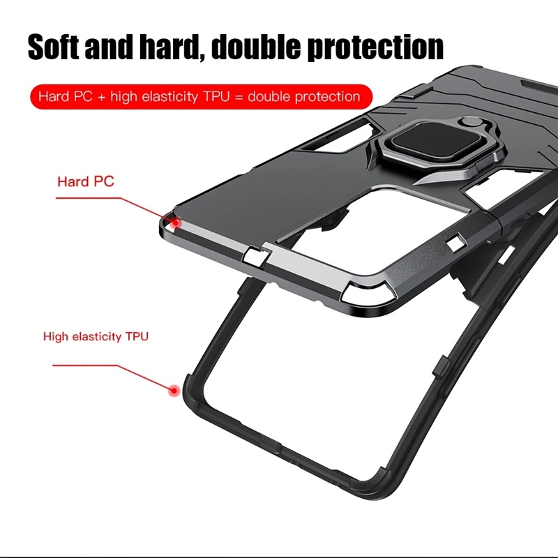 Ốp Điện Thoại Kiểu Giáp Iron Man Kèm Giá Đỡ Nhẫn Từ Tính Cho Xiaomi Mi 8 8 Pro 8 Se 8 Lite 5x 6x Mi A2 Lite A1 A2