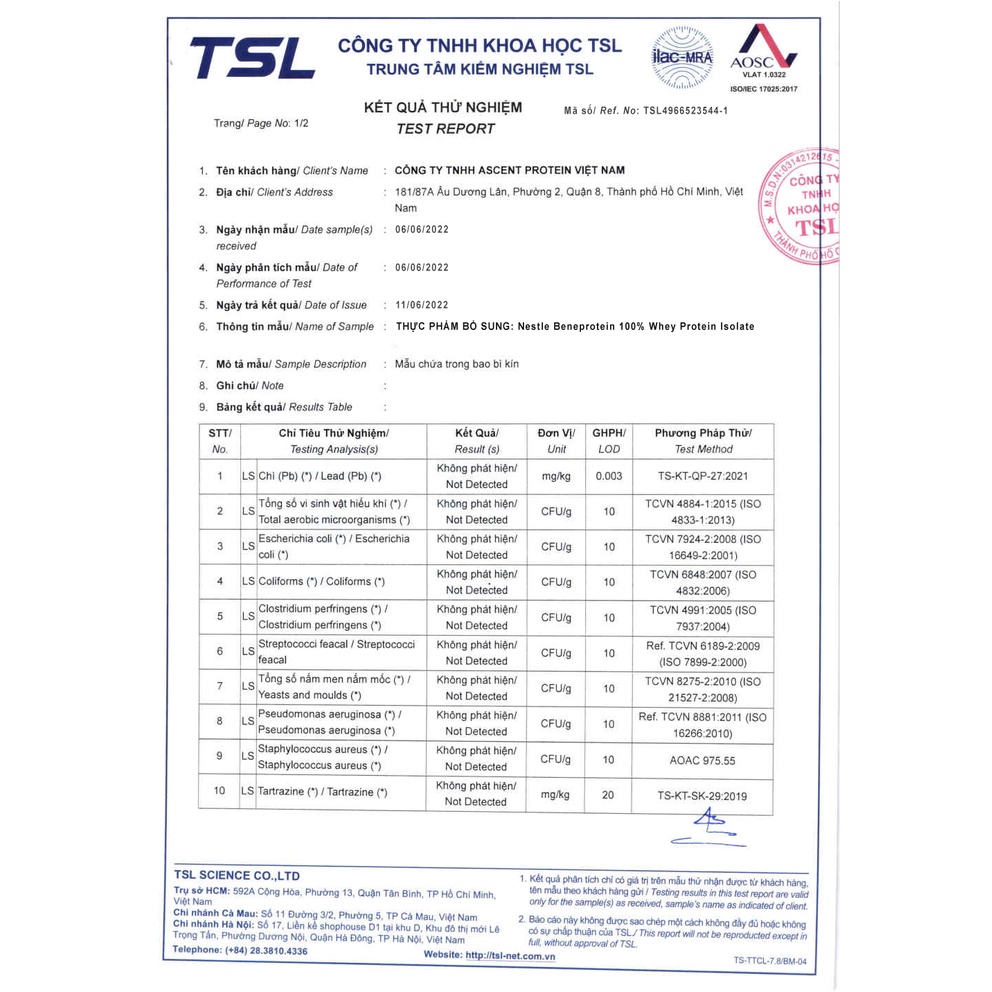 Nestle Beneprotein 100% Whey Protein Isolate : Hàng nhập khẩu USA