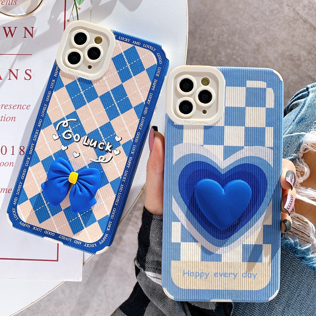 Ốp lưng da sọc bảo vệ camera hình nổi Goodluck xinh dành cho nhiều dòng máy của Iphone/samsung/OPPO/realme/