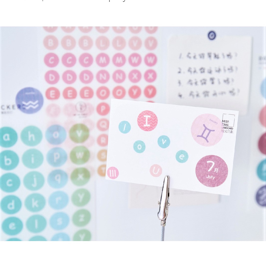 Sticker chữ số trang trí sổ tay, thiệp, DIY nhãn dán con số nhiều hình dáng màu sắc dễ thương