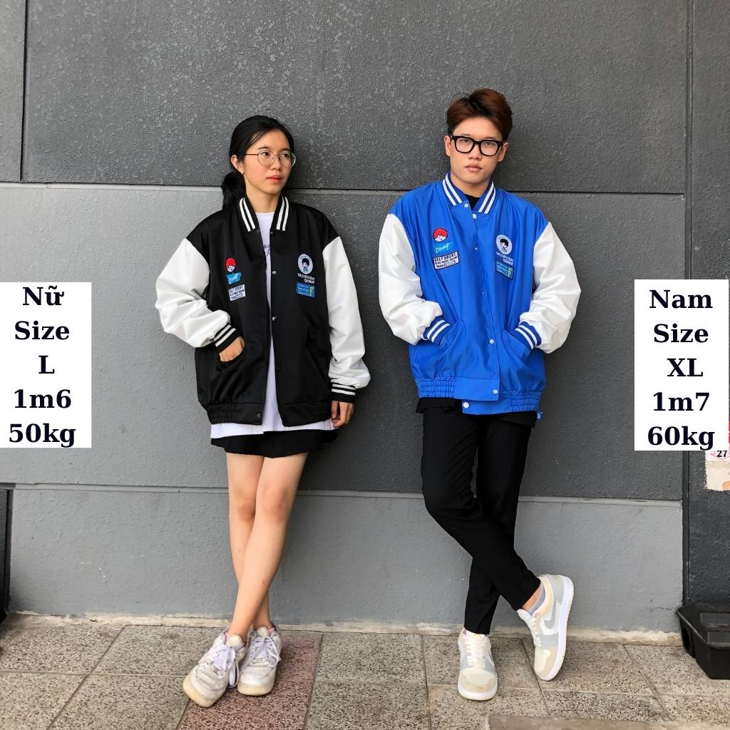 Áo khoác varsity bóng chày unisex nam nữ form rộng thêu DINNER Bomber jacket vải dù 2 lớp LCH