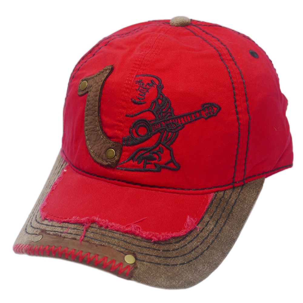 Nón kết ông địa True Religion loại xịn thêu một nữa - Chất liệu vải cao cấp, vá da trước kết tạo nên sự đẳng cấp