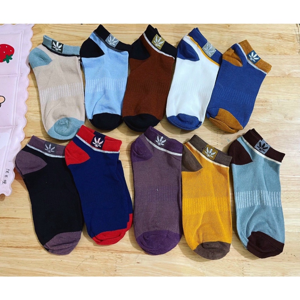 Set 5 Đôi Tất Ba Lá Nam,Nữ Cổ Ngắn🍀FREESHIP🍀Tất,Vớ Cổ Thấp Unisex Chất Liệu Cotton
