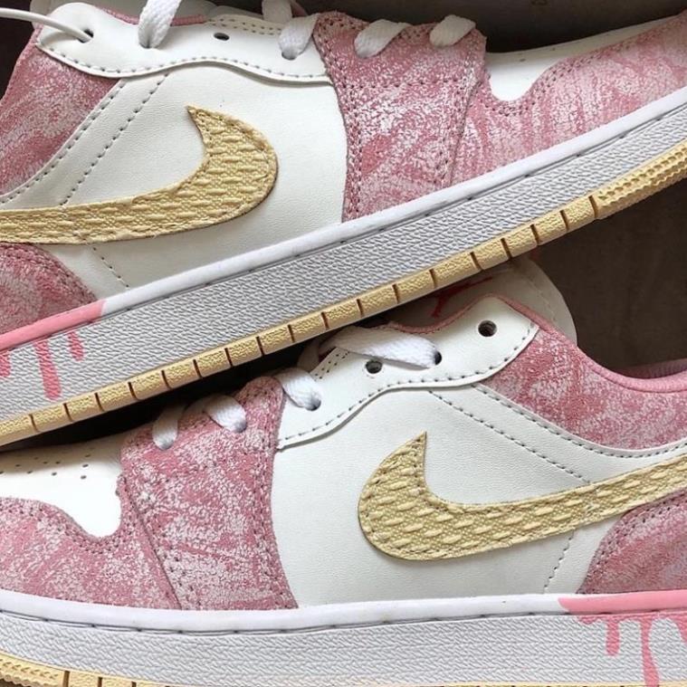 Giày Thể Thao Nữ Air Jordan 1 Low Hồng Kem Vảy Sơn cực hot cho Nữ Full Box 2021, JD1 Pink -Tình Sneaker | BigBuy360 - bigbuy360.vn