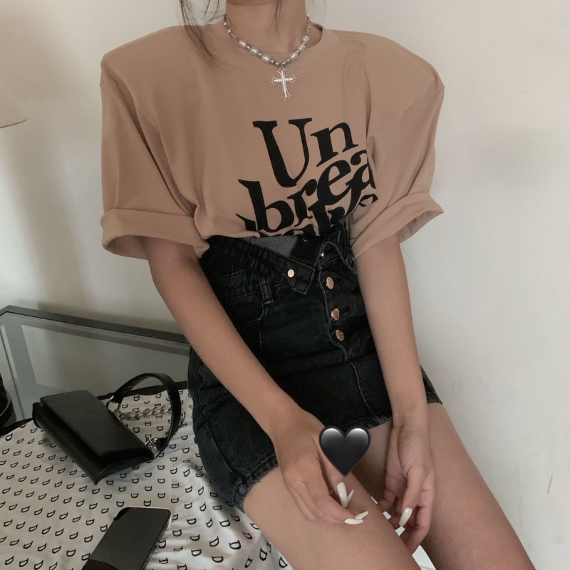 COZOKC Chân váy jean Lưng Cao Thời Trang Hong Kong