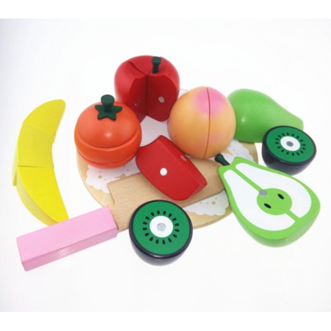 Bộ đồ chơi cắt thái rau củ trái cây bằng gỗ gắn nam châm hàng cao cấp nhật bản cho trẻ