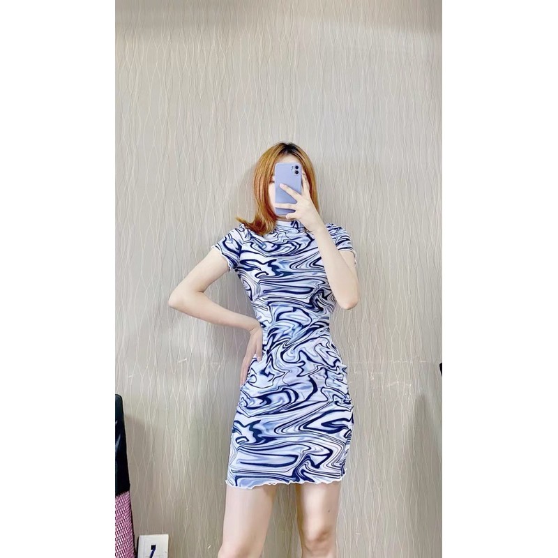 ĐẦM BODY LƯỚI HOẠ TIẾT MÀU LOANG PHONG CÁCH ULZZANG