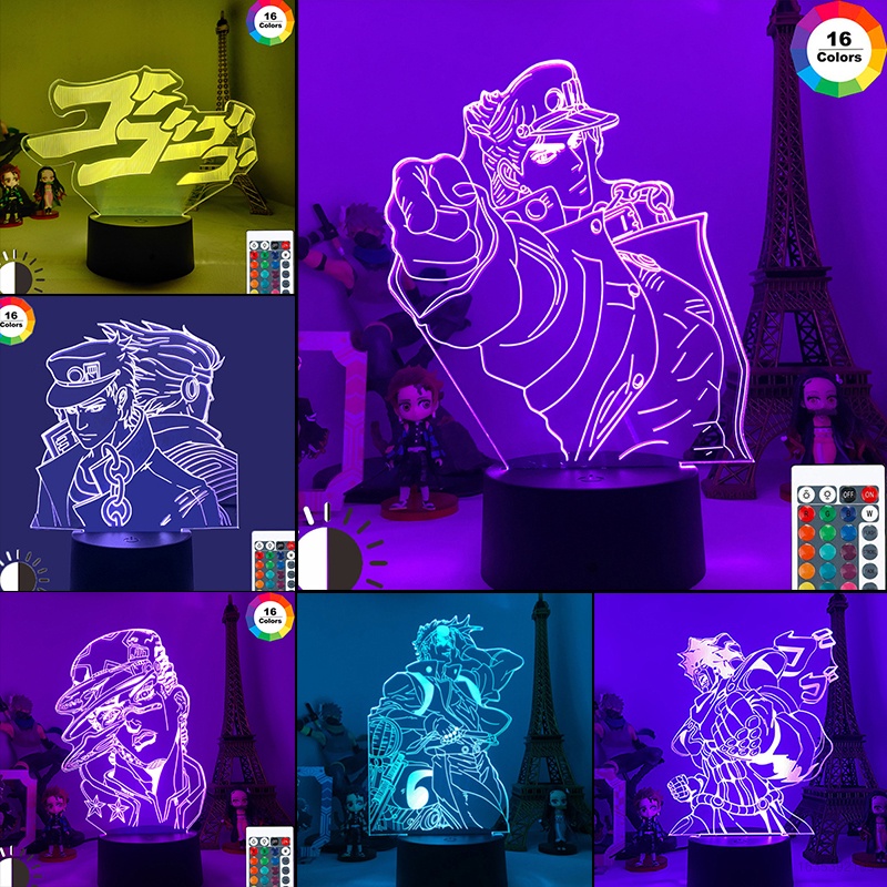 Đèn LED Ban Đêm Hình JoJo Bizarre Adventure Có Thể Thay Đổi Chạm Cảm Ứng Trang Trí Phòng Ngủ/Nhà Cửa
