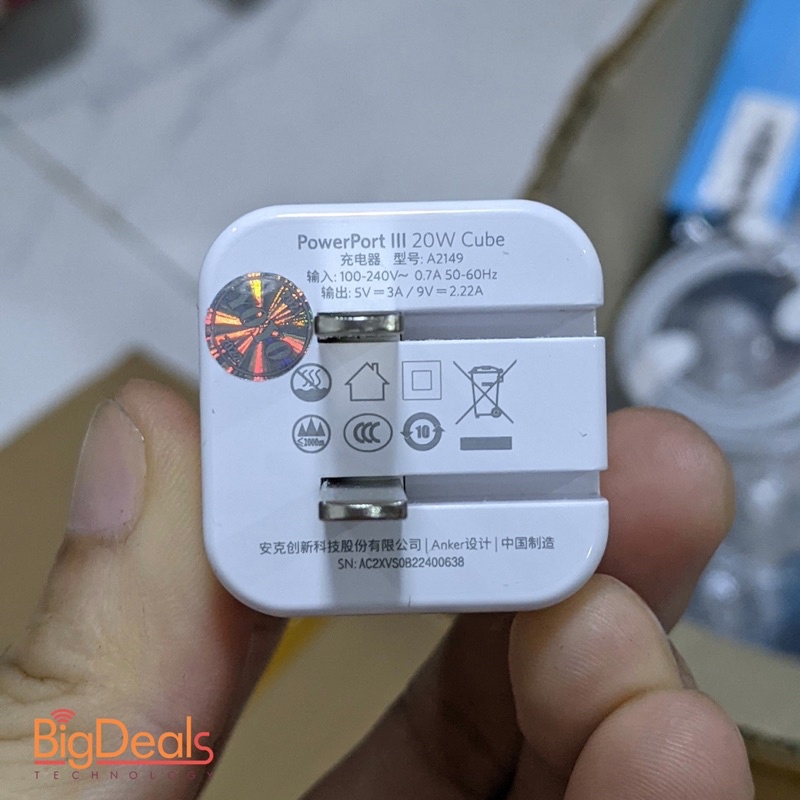 Củ Sạc Anker PowerPort 3 PD Cube 20w - A2149 New nguyên seal