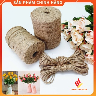 Dây thừng buộc lọ hoa bình hoa trang trí treo ảnh thắt nơ màu nâu nhạt 2 mm