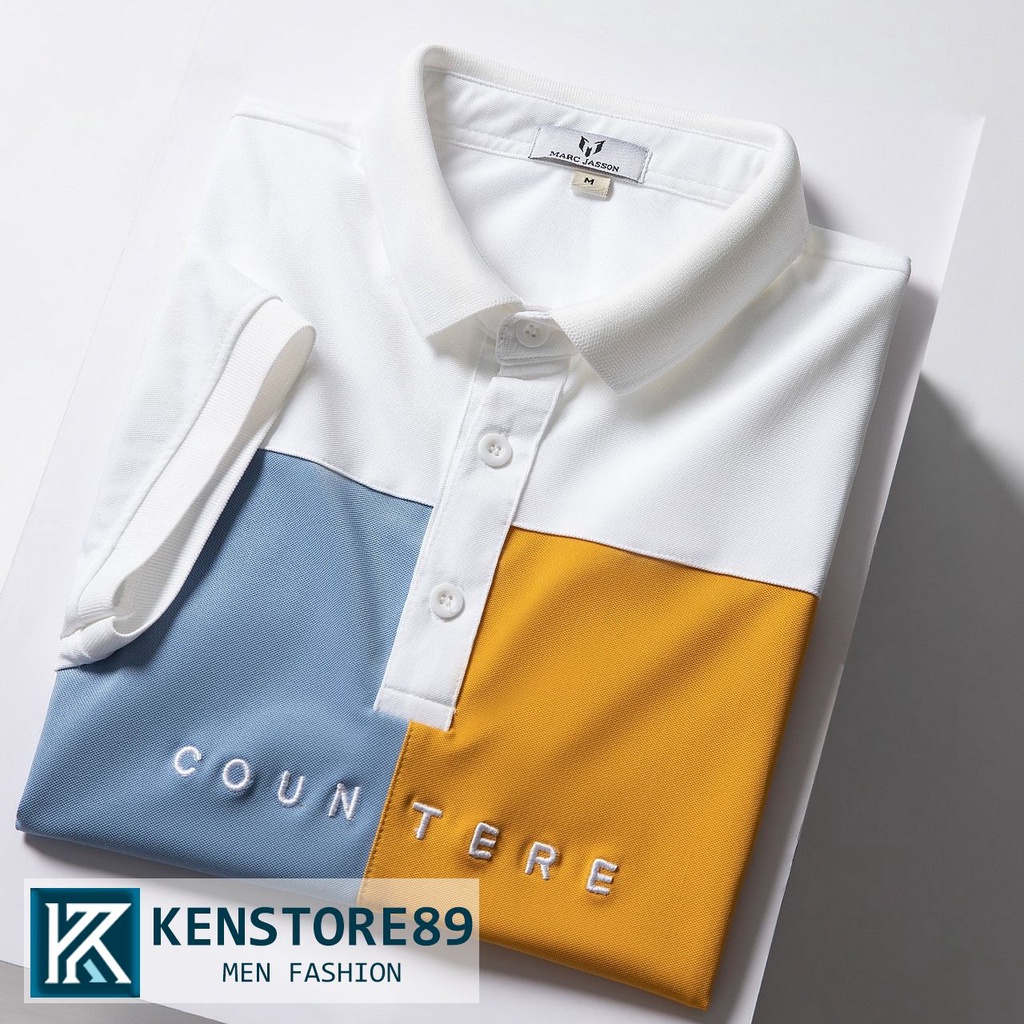 Áo thun nam có cổ MARC COUN vải cá sấu gai KENSTORE89 ATP145