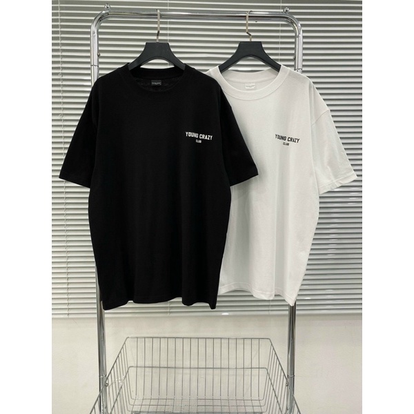 ÁO THUN TAY LỠ COTTON YOUNG CRAZY FORM UNISEX NAM NỮ (hình chụp thật)