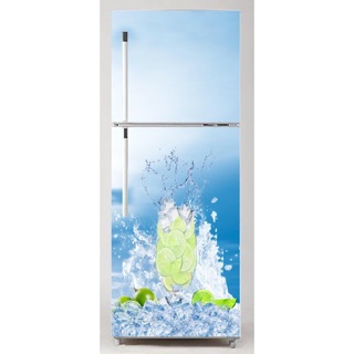 Tấm decal dán tủ lạnh trà chanh mát lạnh