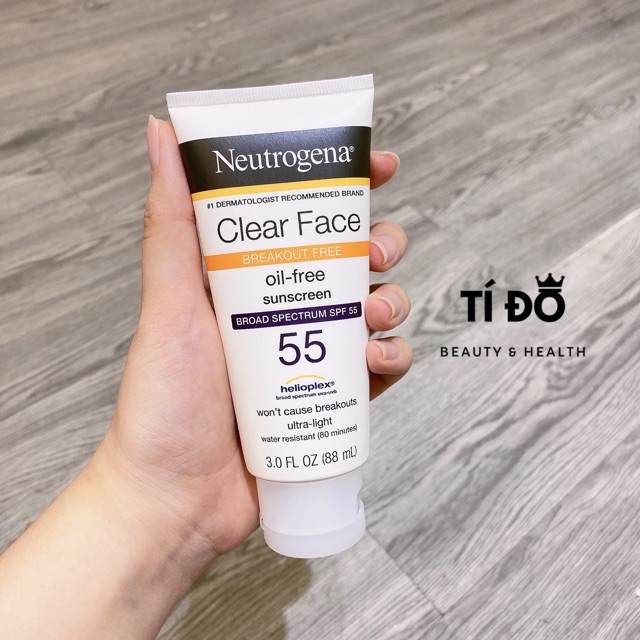 NEUTROGENA - Kem Chống Nắng Dành Cho Da Dầu,Mụn Clear Face Oil-Free Sunscreen SPF55