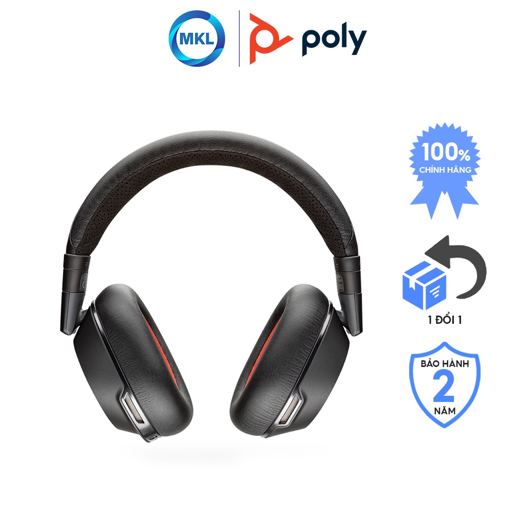 Tai Nghe Chụp Tai Không Dây Khử Ồn Poly Plantronics Voyager 8200 UC Bluetooth 5.0 Chính Hãng