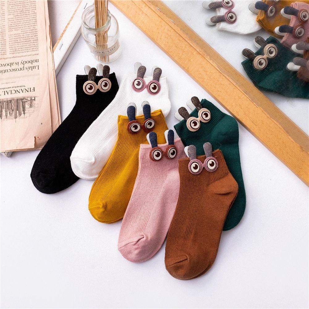 Vớ Cotton 26Eddie Mềm Mại Màu Kẹo Ngọt Họa Tiết Tai Thỏ Dễ Thương Cho Nữ